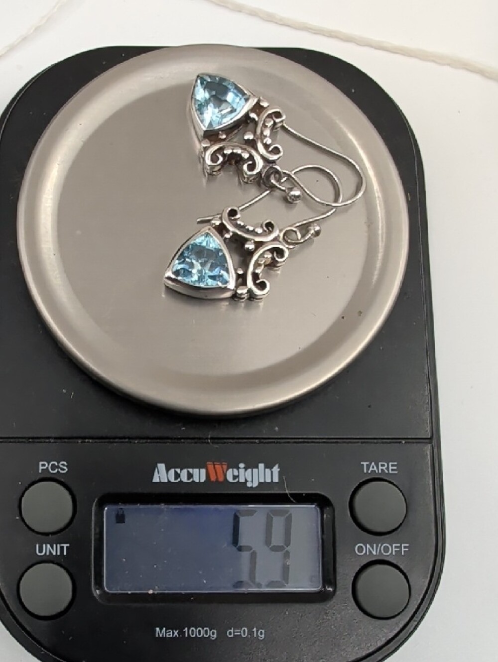 Ross-Simons 925 Sterling Silver Sky Blue Topaz Bali Drop Earrings - Picture 8 of 17